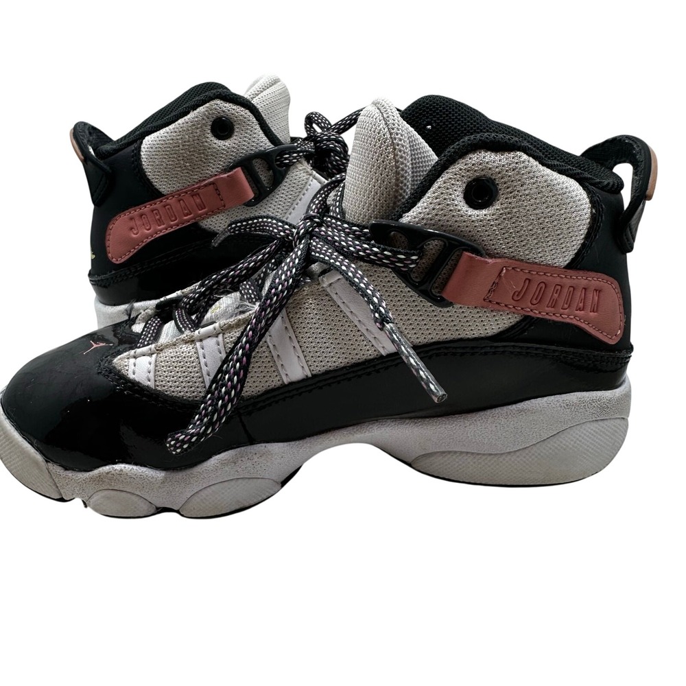 Jordan 6 Rings 13C White Black Pink‎ DV3180-101 Kids Basketball Sneaker Retro - Picture 10 of 10